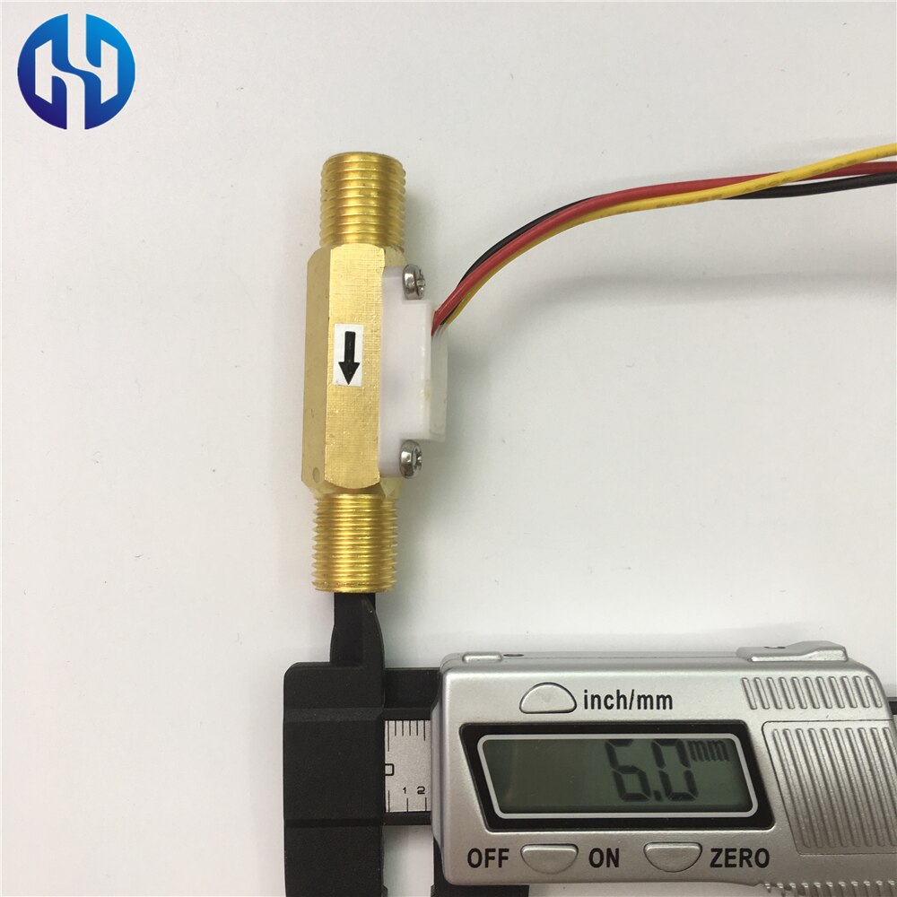 G1/4" BSP Brass Water Flow Sensor Flowmeter Hall copper Flow Sensor Water Control 0.35-3.0L/min 0.8MPa