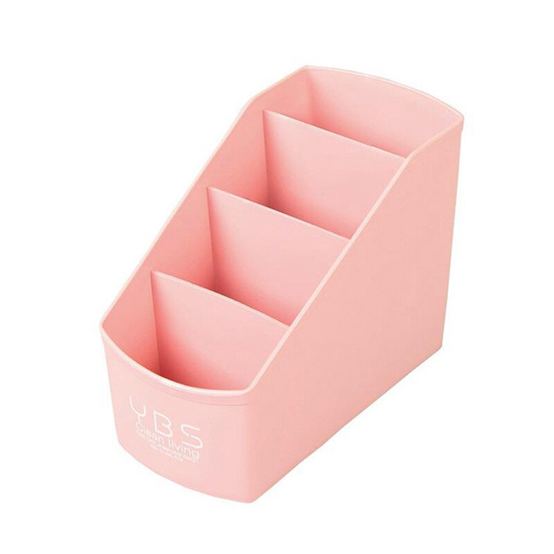 Multi-Cell Desktop Storage Box Large-capacity Office Organizer Tube Four-layer Container Case Blue Purple Pink Beige Makeup Box: Pink