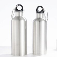 1pc Draagbare 500ML Metalen Rvs Sport Water Flessen Lek Gym Deksel Reizen Wandelen Fietsen Water Fles Drinkware
