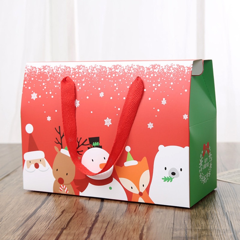 Large Dessert Box Christmas Cartoon Animals Packing Box Sealed Storage Paper Box Durable Boxes For Party Favors Festival