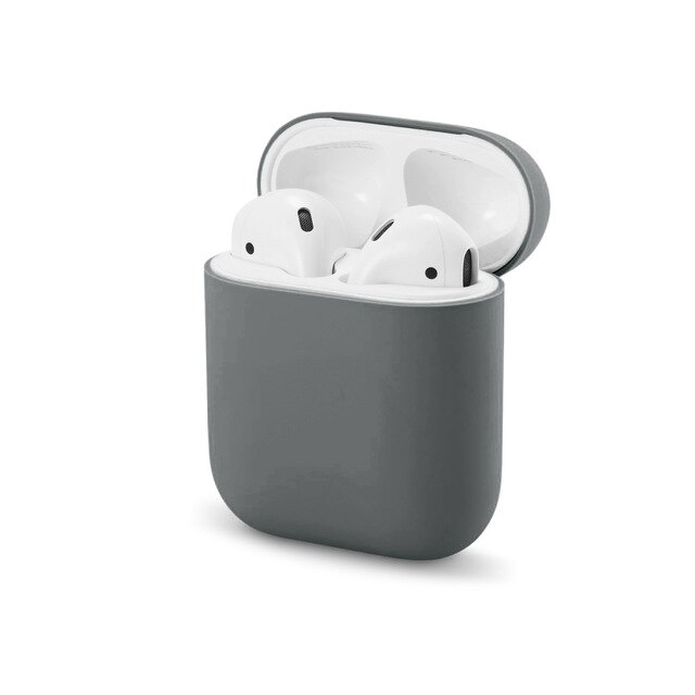 Molle Del Silicone Custodie Per Apple Airpods 1/2 di Protezione Senza Fili di Bluetooth del Trasduttore Auricolare Della Copertura Per Apple Air Baccelli Casella di Ricarica Borse: Advanced Ash