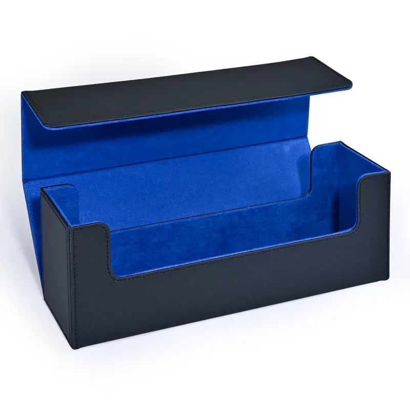 Opbergdoos voor ruilkaarten, houd 600+ kaarten met enkele mouwen, PU lederen TCG-kaartendoos, geschikt voor magische spelkaarten, sportkaarten.
