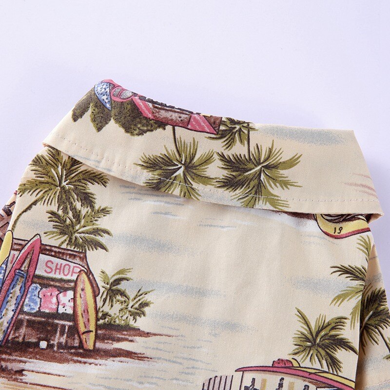 Ropa de verano para perros, camisa de playa con estampado de perro, hawaiana, playera informal de viaje para mascotas, blusa con Gato de manga corta