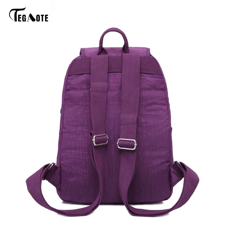 TEGAOTE School Backpack for Teenage Girls Mochila Feminine Backpacks Women Solid Famous Nylon Casual Laptop Bagpack Female