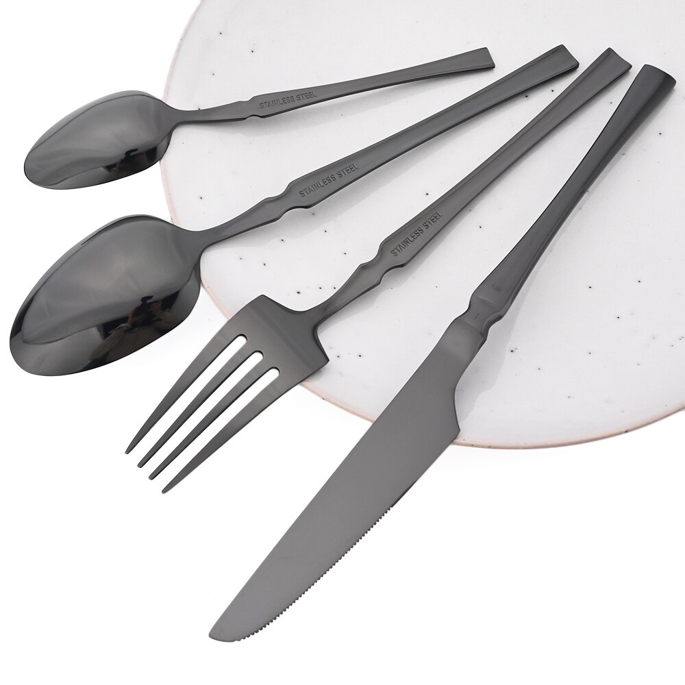 16 -teiliges rosen-essbesteck-set, bestehend aus messer, gabel, kaffeelöffel, edelstahlbesteck und küchenaccessoires im westlichen stil