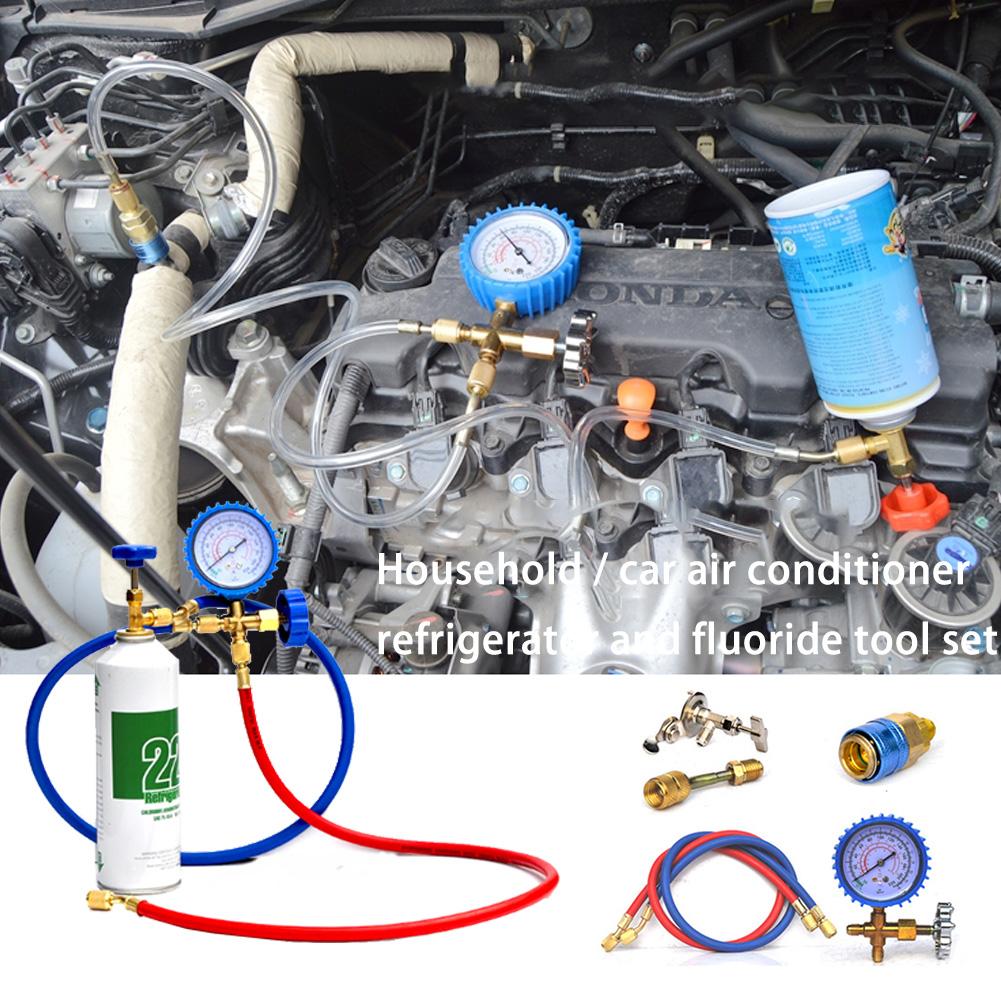 R22 koelmiddel huishoudelijke airconditioning fluoride toevoegen gereedschapsset auto airconditioning freon gemeenschappelijke koelgasmeter