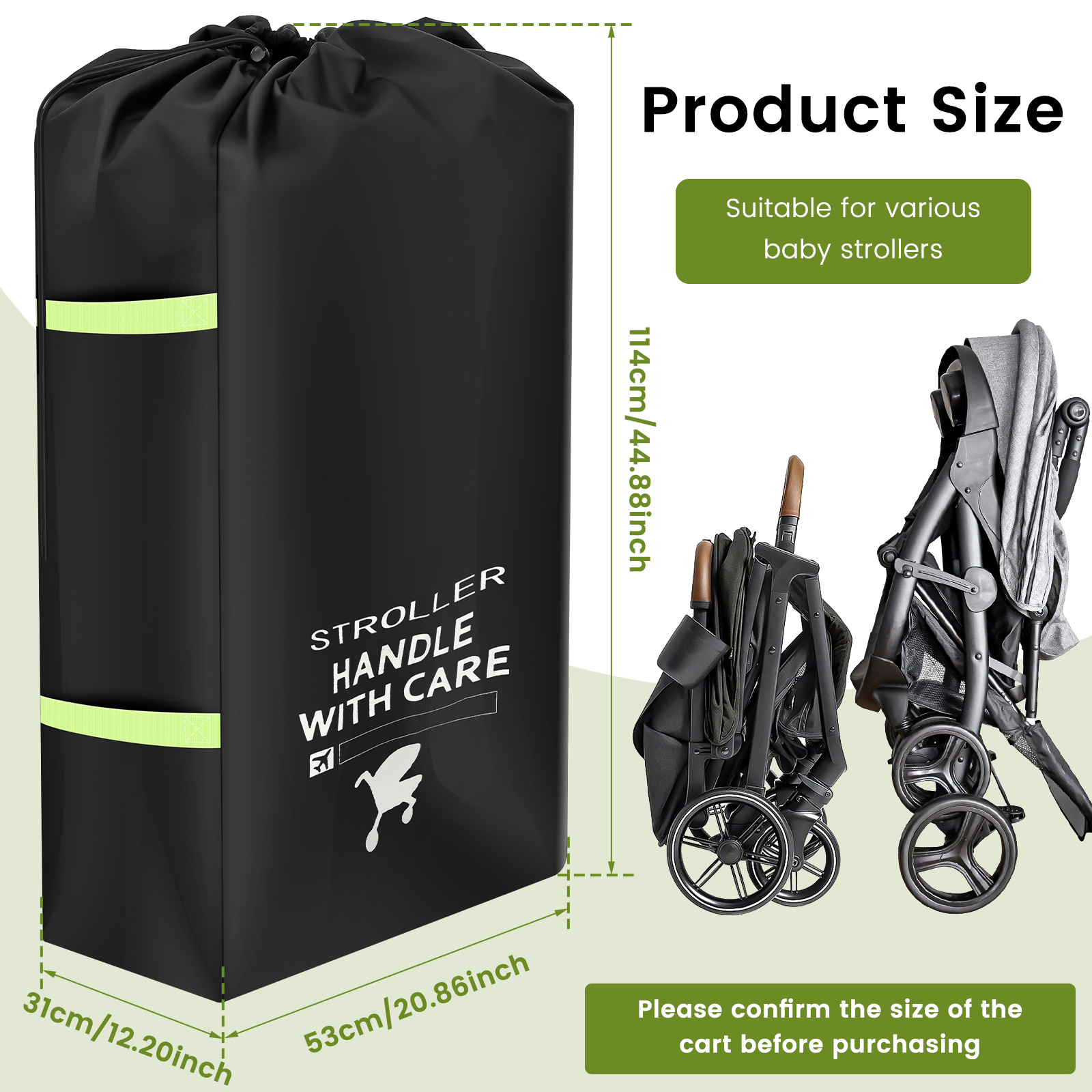 Kinderwagen Opbergtas voor Baby Vliegtuig Road Trips Kinderwagen Cover Reisschipper Stofzak Waterdichte Karren Accessoires