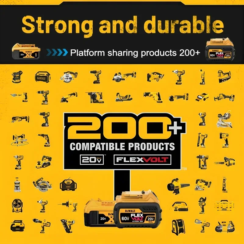 DEWALT original 18V, 6.0AH, DCB115, DCB118, DCB205, DCB200 battery charger, fast charging, lithium battery, tool battery