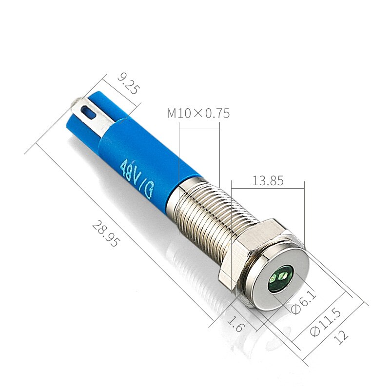 metal indicator 6mm/8/10/12/14 stainless steel small signal light 3V5V12V24V36V48V220V DIY handmade accessories