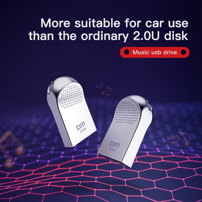 Mini clé usb 2.0 PD125 en métal, 16 go 32 go, stockage de Style Simple pour ordinateur, tablette ou voiture, pleine de chanson chinoise