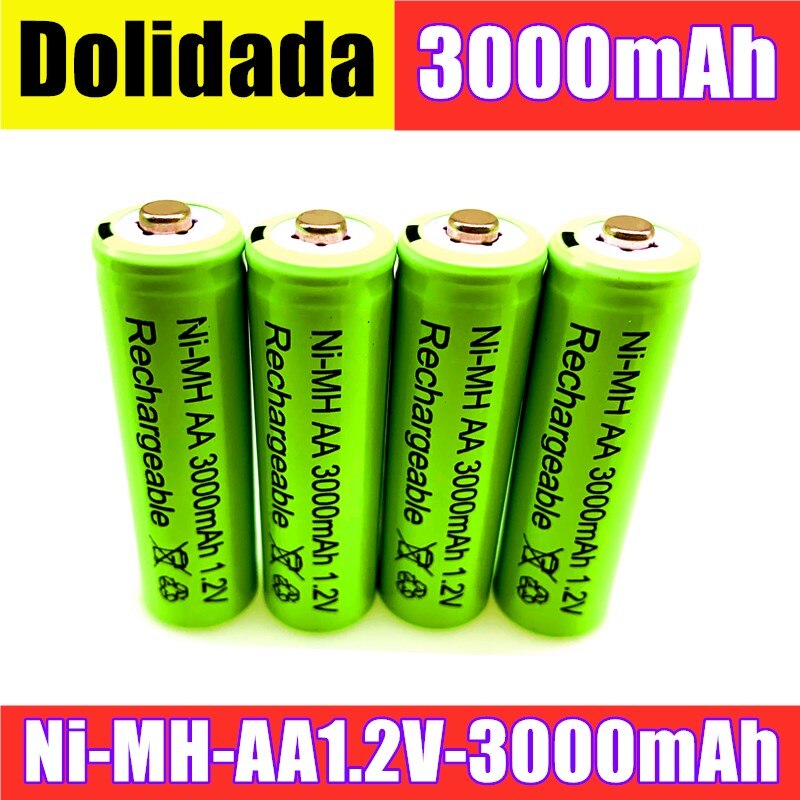 Aa-batterij 3000 mah oplaadbare batterij ni -mh 1.2 v aa-batterij, geschikt voor zaklamp, afstandsbediening, speelgoed, elektrisch scheerapparaat, enz.
