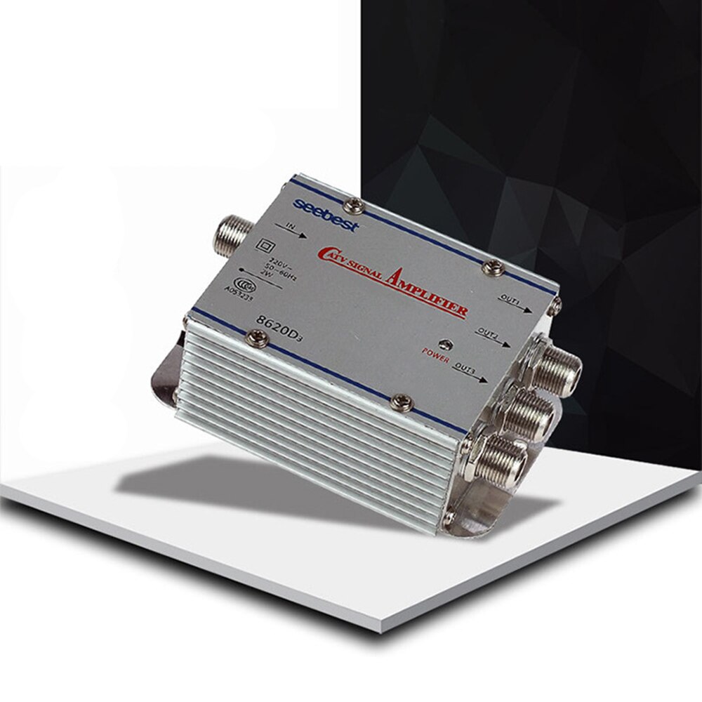 Adjustable 1 In 3 Out CATV Cable TV Splitter Amplifier 20dB Digital TV Antenna Signal Booster TV Amplifier 45-860MHz