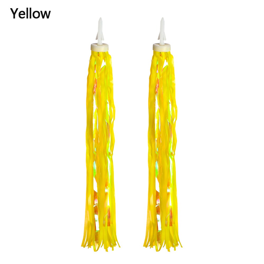 2Pcs 14cm Colorful Bike Cycling Tricycle Handlebar Tassels Kids Streamers Tassel Outdoor Sports Bike Decoration Accessories: Yellow