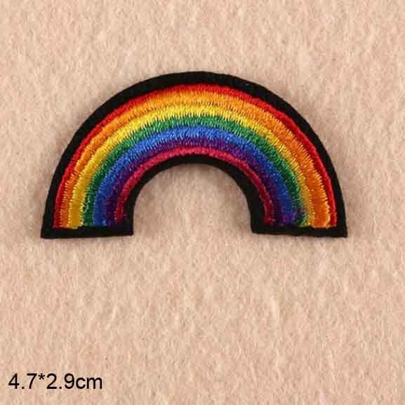 Rainbow Lovely Iron On Embroidered Clothes Patches For Clothing Stickers Garment: (C4-6