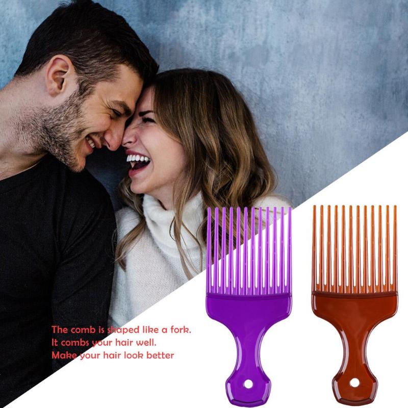 Dientes anchos Afro pelo peine tenedor Unisex estilo de pelo rizado masaje peluquería insertar cepillo de pelo herramienta de estilismo