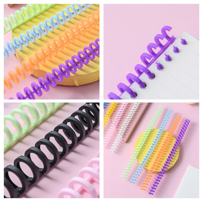 5pcs 30 Hole Loose-leaf Plastic Binding Ring Spring Spiral Rings for 30 Holes A4 A5 A6 Paper Notebook Stationery Office Supplies