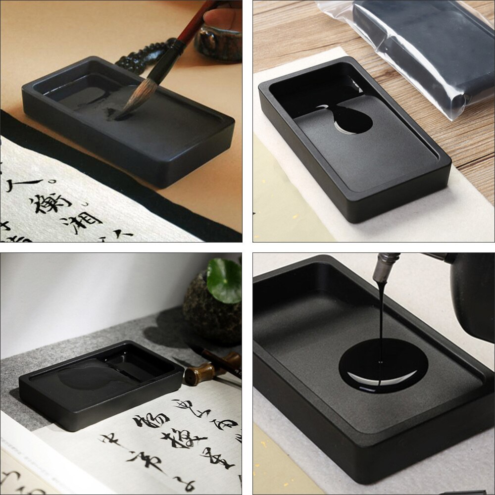 1pc Schüler Kalligraphie Inkstone Zwei-seitig Inkslab Leichte, Tragbare Inkstone