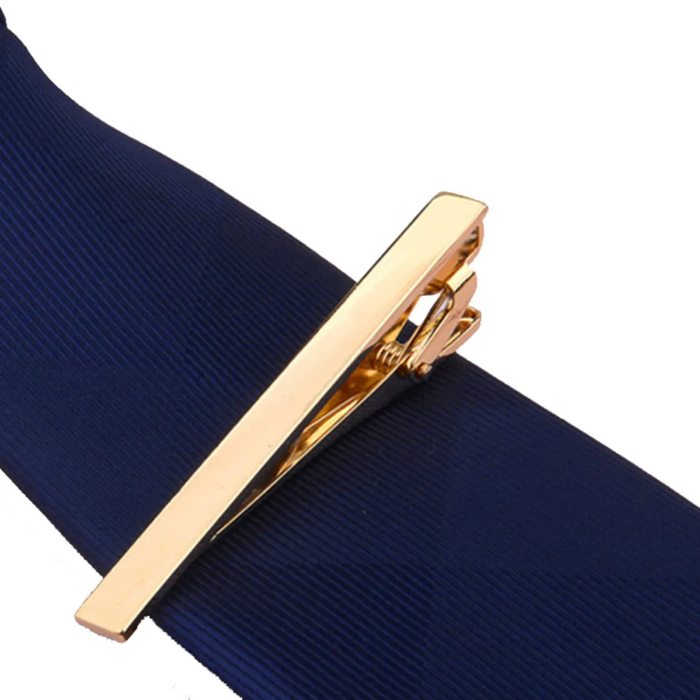 Clip de corbata para hombre, broche de estilo clásico Simple, Color dorado, Clip para corbata de boda y negocios, cierre de Metal, joyería para hombre: Gris
