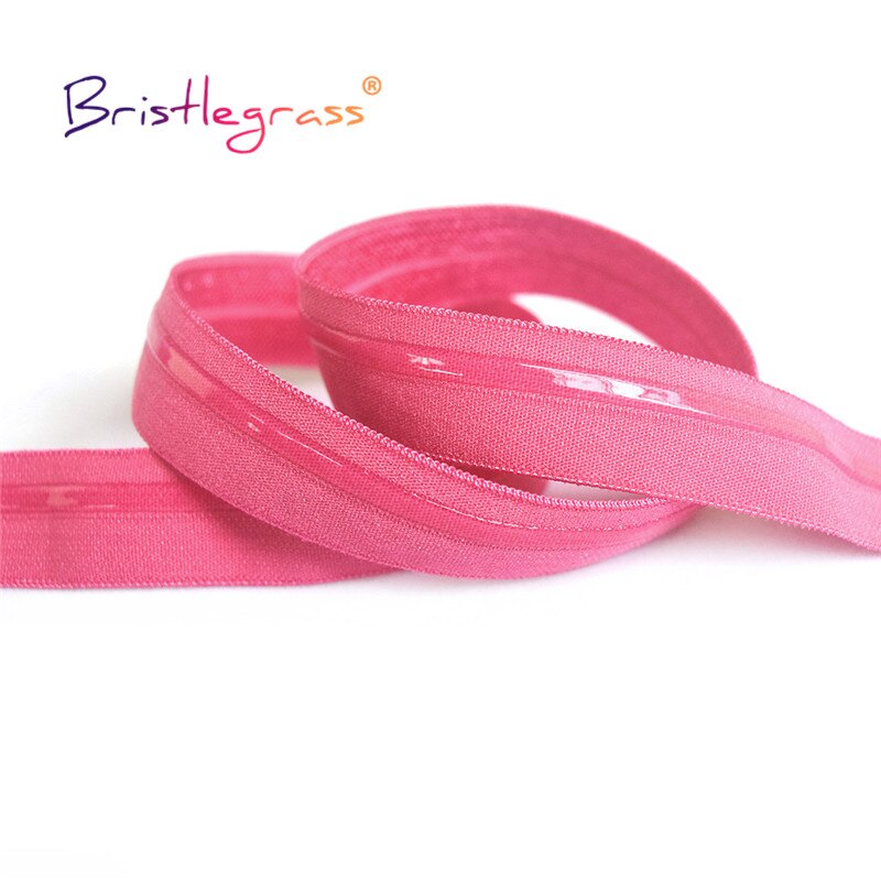 BRISTLEGRASS 2 5 10 Yard 5/8 &quot;15mm Silikon Greifer Shiny Foldover Elastische FOE Spandex Band Band Perücke kleid DIY Nähen Trim: Colonial Rose / 10 Yards