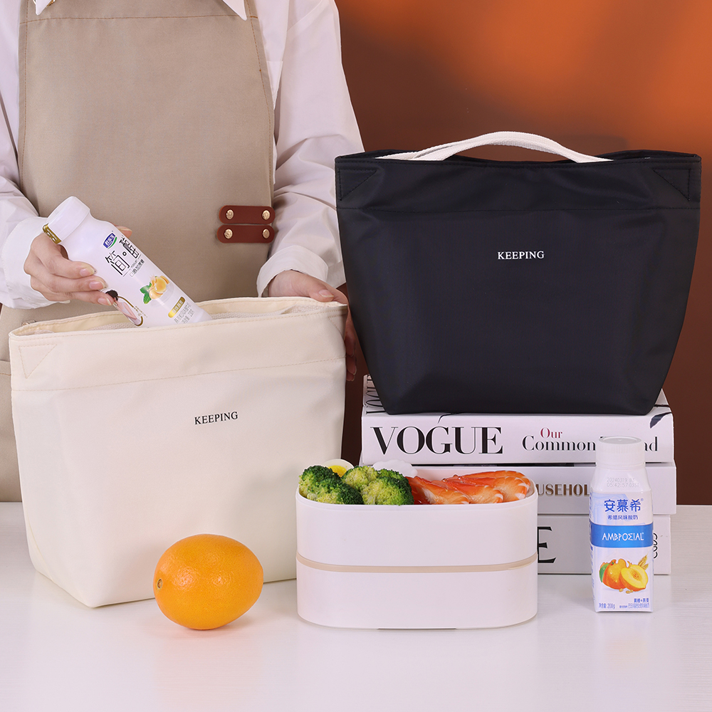 Eenvoudige draagbare thermische tas voor vrouwen Geïsoleerde lunchbox Tote Waterdichte kantoorvoedselkoeltas Lunchtas Bento-zakje
