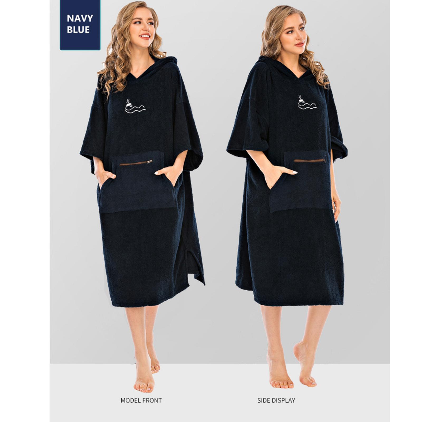 Cotton Changing Robe Hooded Poncho Beach Surfing Swimming Drying Change Towel Water Sports Wetsuit for Women Men