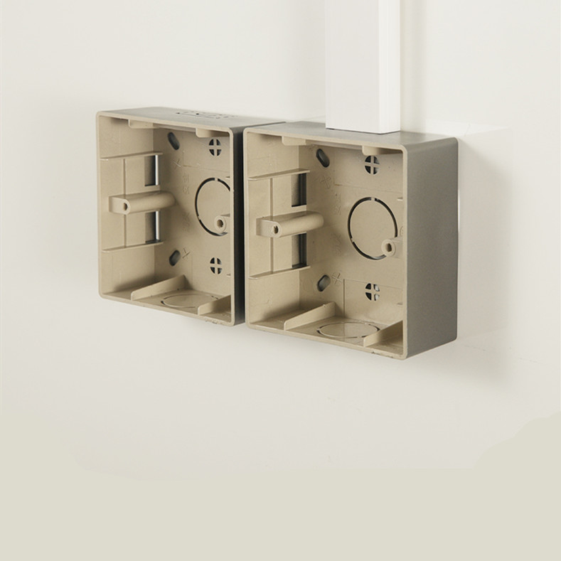 1 Set (2pcs) Wall Mount Switch Box Flame Retardant Plastic 86mm Switch Socket Wall Bottom Box Gold Electrical Accessories Tool