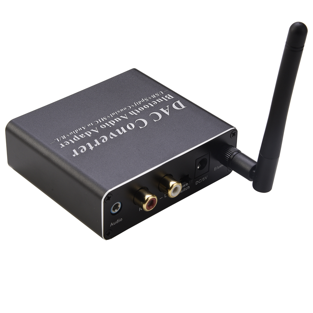 DAC Audio Decoder Adapter DAC Amp Bluetooth-Compatible Adapter Bluetooth 5.0 Receiver Optical Coaxial to Analog Audio Converter