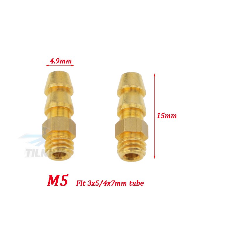 Rc Boat Brass Water cooling faucet M3/M4/M5/M6 Thread Water Nipples Fuel Nozzles For Methanol Gasoline Boat 2pcs: M5xL15mm 01