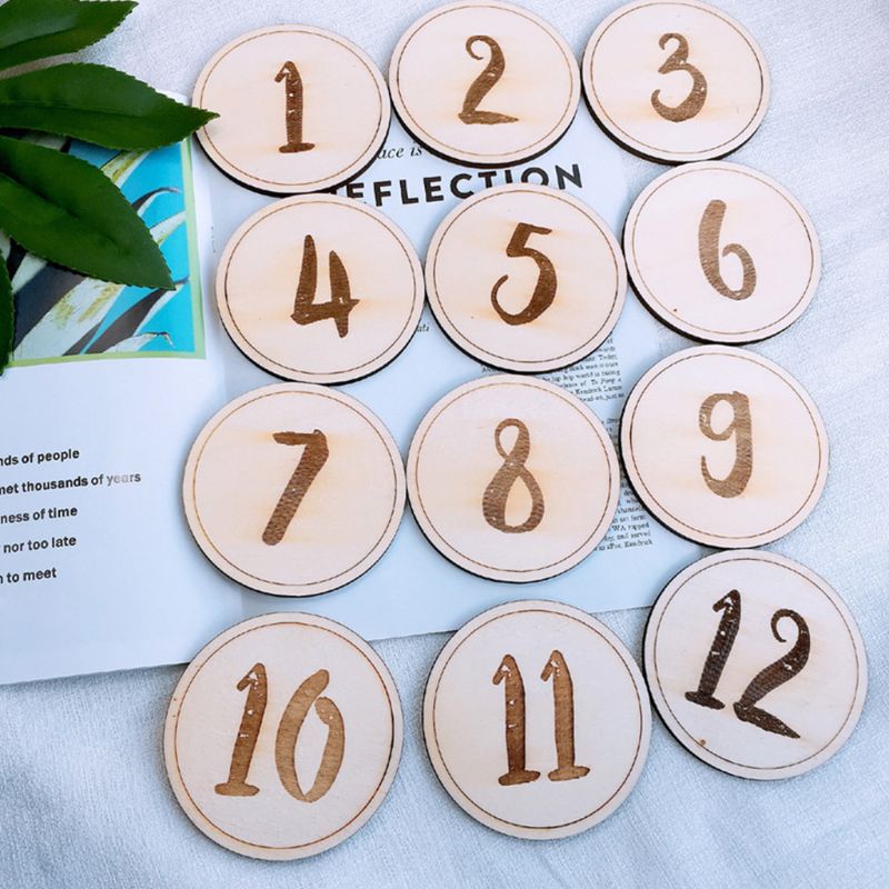 nordisch Einfache Baby Geburt Monat Schild Karten Geburtstag Denkmal Meilenstein Holz Karte