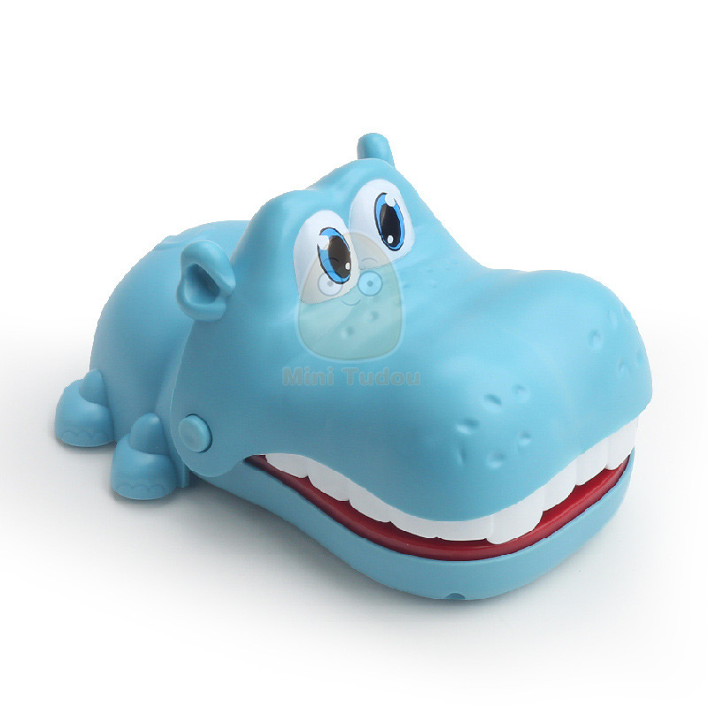 Kid Biting Hand coccodrillo Dinosaur Shark Bite Finger scherzi novità Classic Sound Light Party gioco da tavolo giocattoli per bambini regalo: Blue Hippo