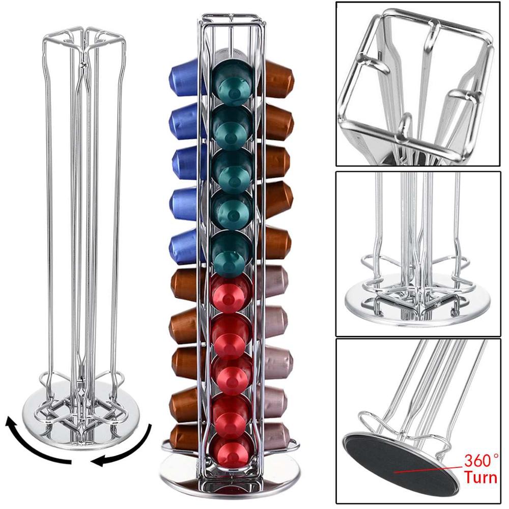 Porte-dosettes de café Nespresso , support de stockage de 60 Capsules Nespresso, étagères métalliques de cuisine, organisateur de Capsules: B