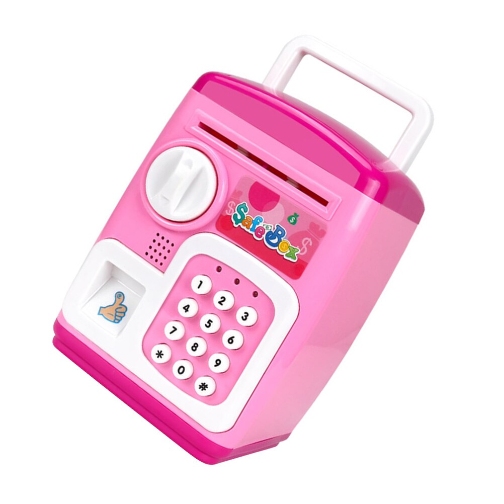 1 set of Electronic Piggy Bank Cartoon Deposit Box Interesting Safe Box: Pink