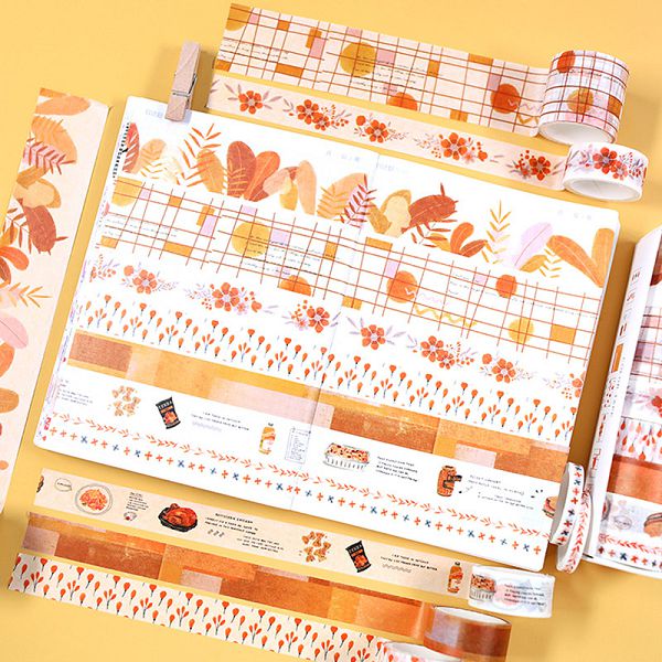 8 Pcs/Set Washi Tape Masking Washitape Wasi Tape De Decoracion Scrapbooking Cute Floral Deco Planner Wide Sakura Decorative: 15