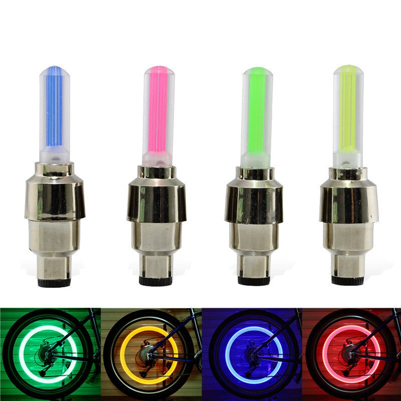Fiets Auto Wiel Tire Flesdop Spoke Flash Led Verlichting Lamp Waterdicht Leds Tyre Ventieldopjes Wiel Spaken Led licht
