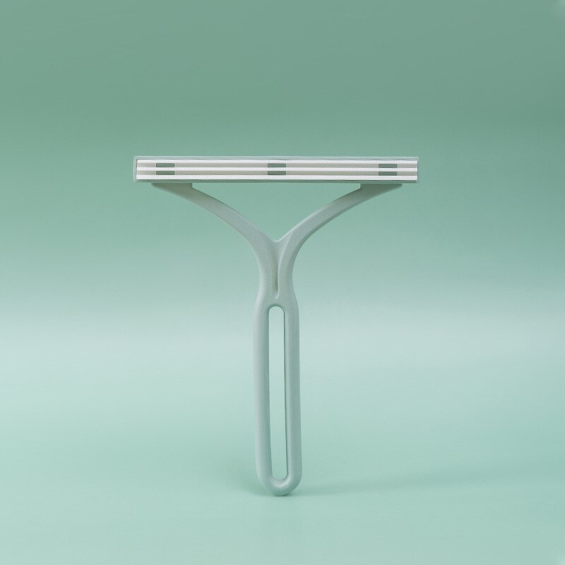 Draagbare Handmatige Haar Schraper Wollen Jas Scheerapparaat Removal Agent Brush Tool Ontharingscrème Bal Breien Pluche Tapijt Dubbelzijdig Scheermes: Plastic Green