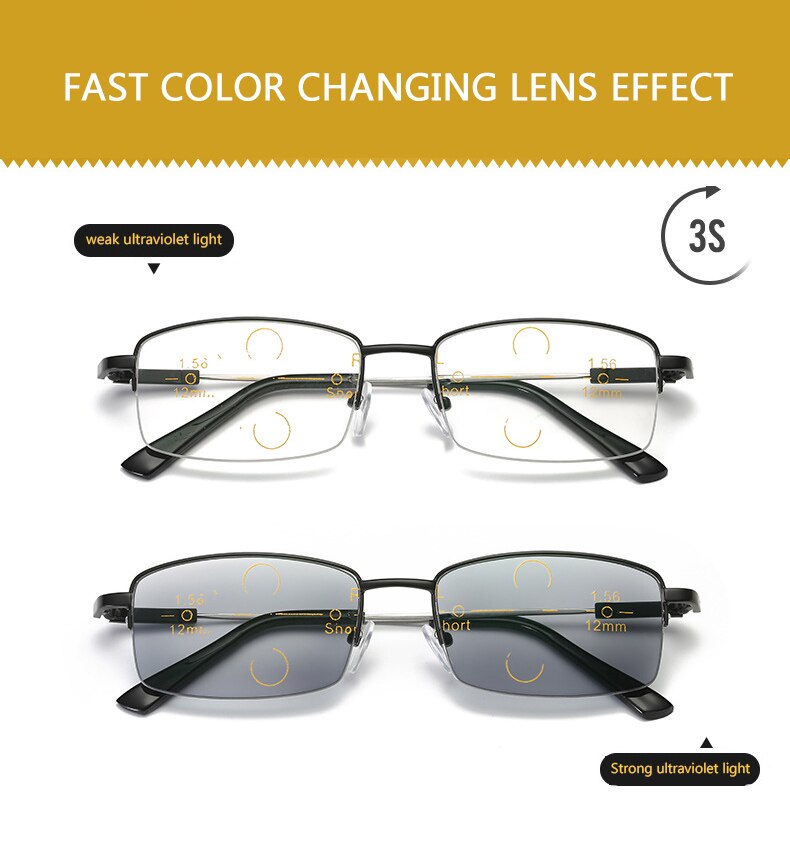 Progressive Multifocal Reading Glasses Men Memory Titanium Anti blue light Transition myopia Hyperopia Presbyopia Woman BS-1003