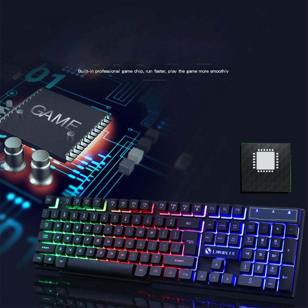 Gaming Toetsenbord En Muis Mechanische Usb Bedrade Gamer Toetsenborden Kit Laptop Computer Rgb Backlit Toetsenbord Muis Voor Pc Laptop