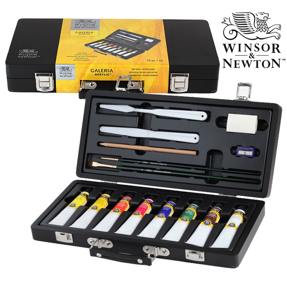 Winsor & Newton Acrylic Paint Set Wood Case Box