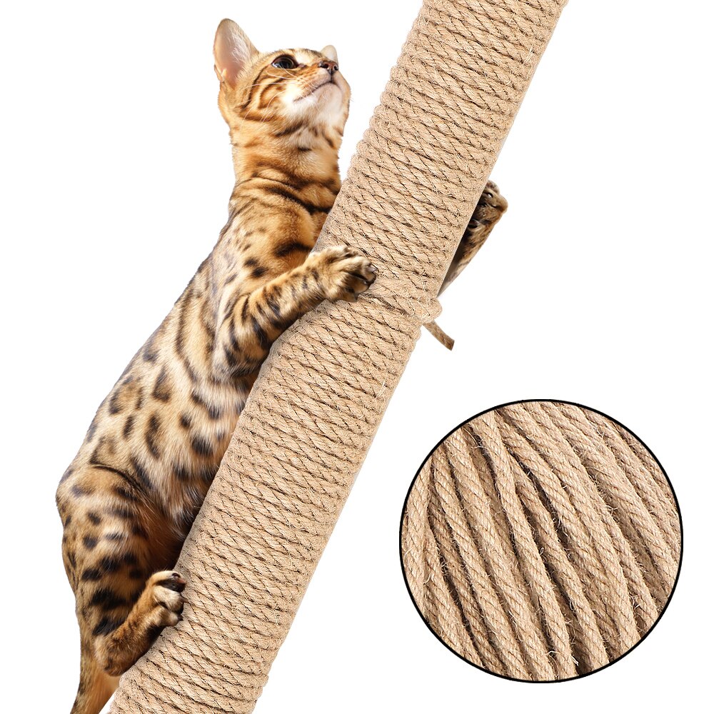 20M/50M/100M Natural Sisal Rope Cat Climbing Frame DIY Desk Legs Binding Rope Twine For Cat Sharpen Claw Scratching Post Toys