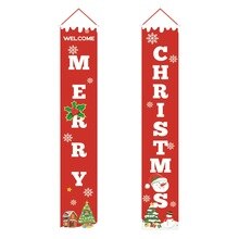 SHGO -Vrolijk Kerstfeest Banner Kerst Veranda Haard Muur Tekenen Vlag voor Kerstversiering Outdoor Indoor
