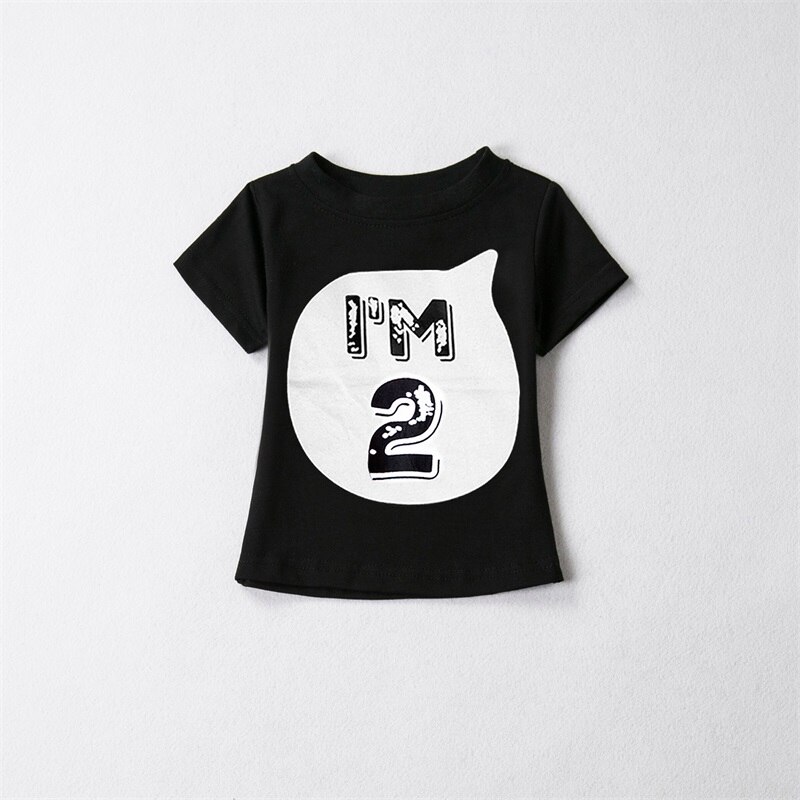 Trendy Peuter Baby Zomer T-shirts Tops Kinderen Kleding Tees Baby Meisje 1 2 3 4 Jaar Verjaardag Party Wear Kids jongens Kleding