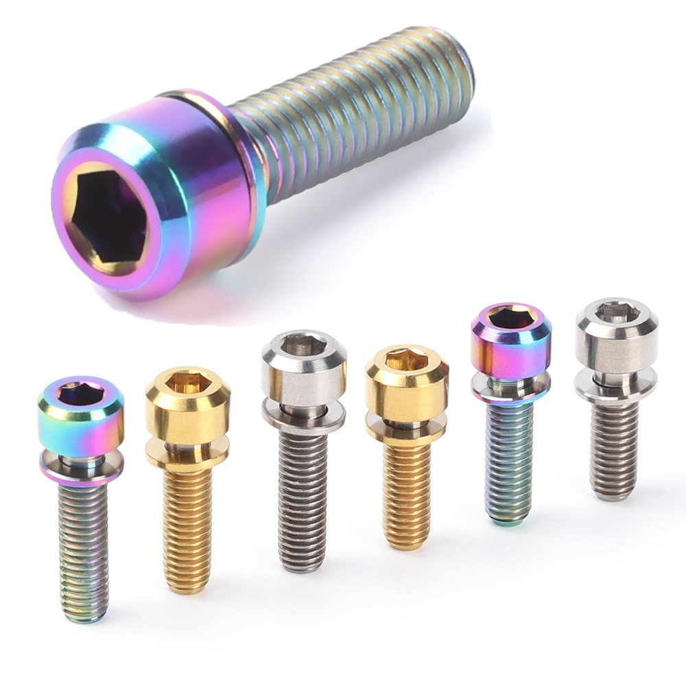 3 Colors Titanium Stem Fixing Bolts For Bike MTB Bicycle Stem Screws Fixed Bolts Bike Cycling Parts TC4 M5 16mm/18mm/20mm