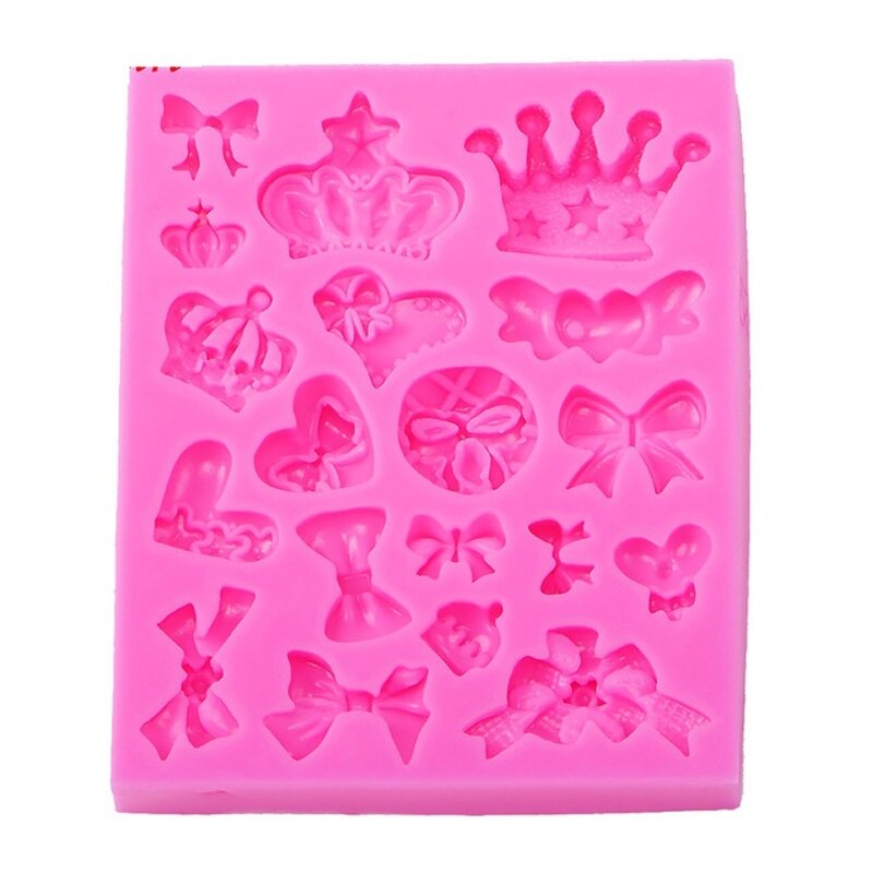 Krone sløjfe form 3d fondant kage silikone form til polymer ler forme køkken chokolade wienerbrød værktøj til fremstilling af slik