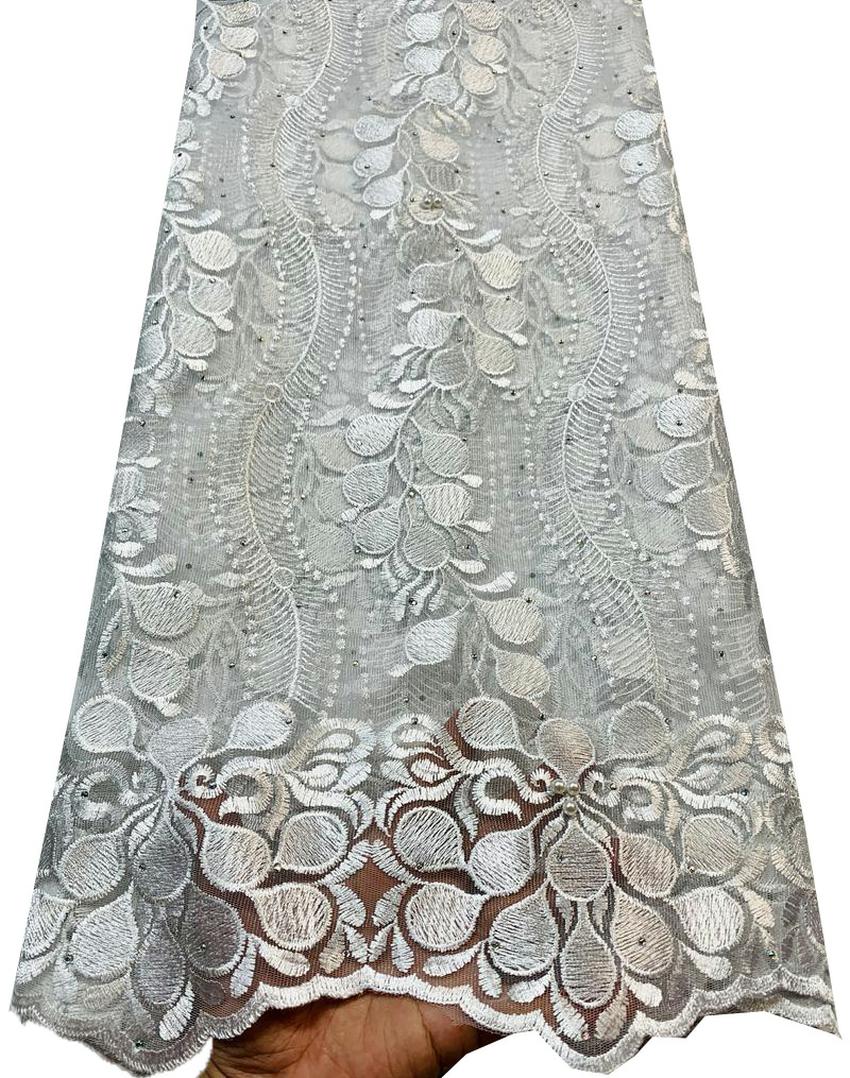 African Lace Fabric French Tulle Lace Fabric Wedding Dress Nigerian Lace Fabric Stones 5 Yard Sewing VL90818 VLY112