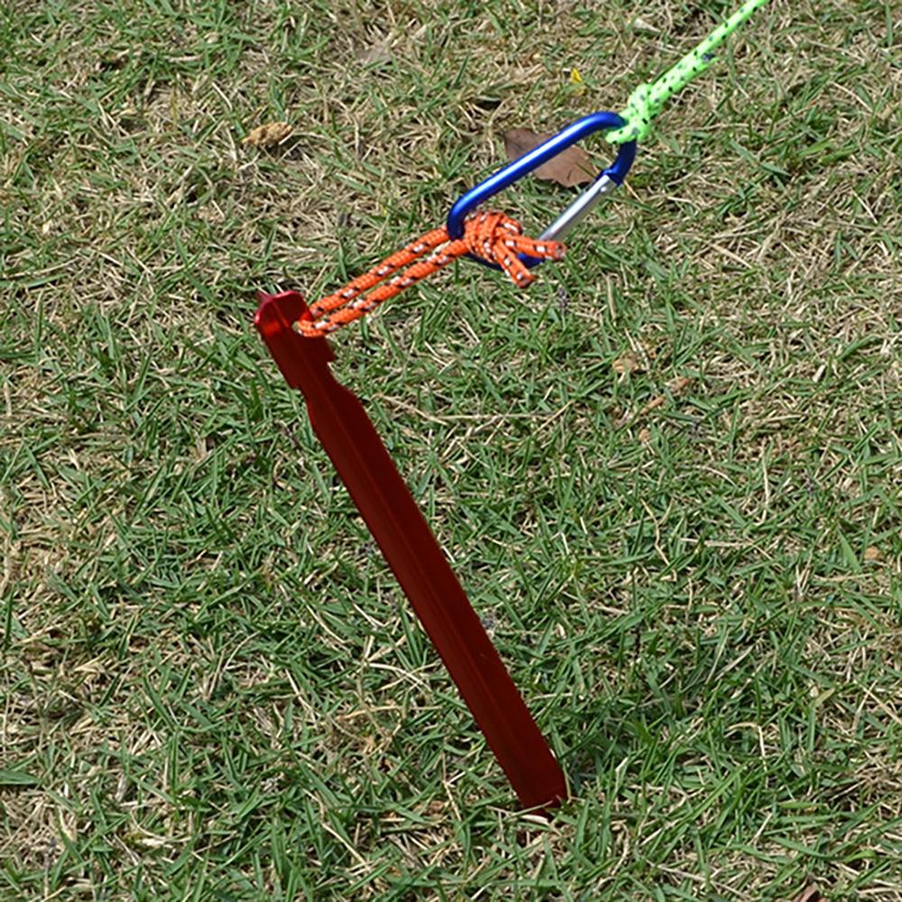 23cm 6 st aluminiumporös markspik tältpinnar med reflekterande rep lätt campingresa vandring trädgårdsskötsel tältpinnar