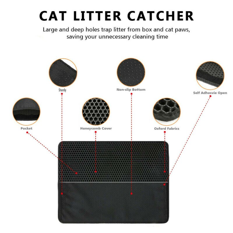 Cat Litter Tray Mat Trapping Double Layer Honeycomb Foldable Tray Trap Pad