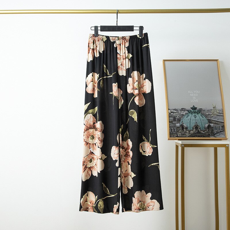 Pyjama en coton et lin pour femmes, style décontracté, confortable et fin, pantalon à jambes larges, pour la maison, en rayonne, grande taille: 04