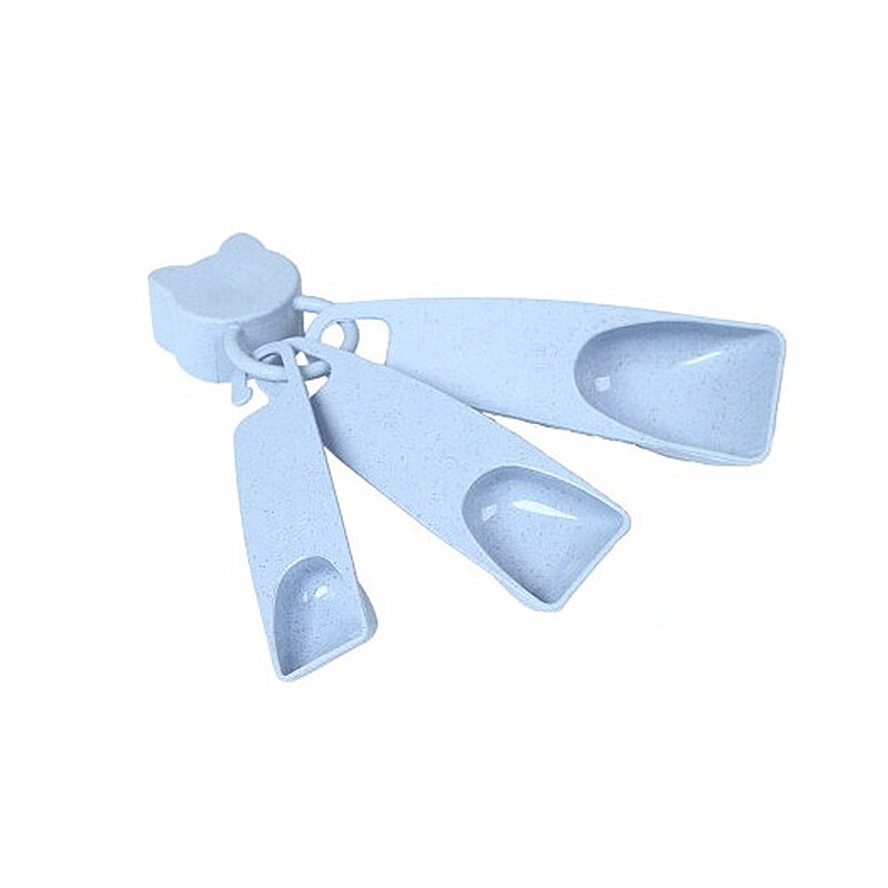 7 Pcs/Set Blue Pink Plastic Measuring Cup Kitchen Measuring Tools Spoons Sets for Kitchen Baking Coffee Graduated Spoons: 3pcs