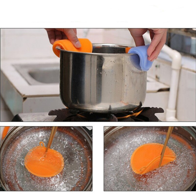 Silikonsvamp til madlavning opvaskebørste rengøring af svampe madlavning silikonsvamp til opvask 10.5*10.5cm