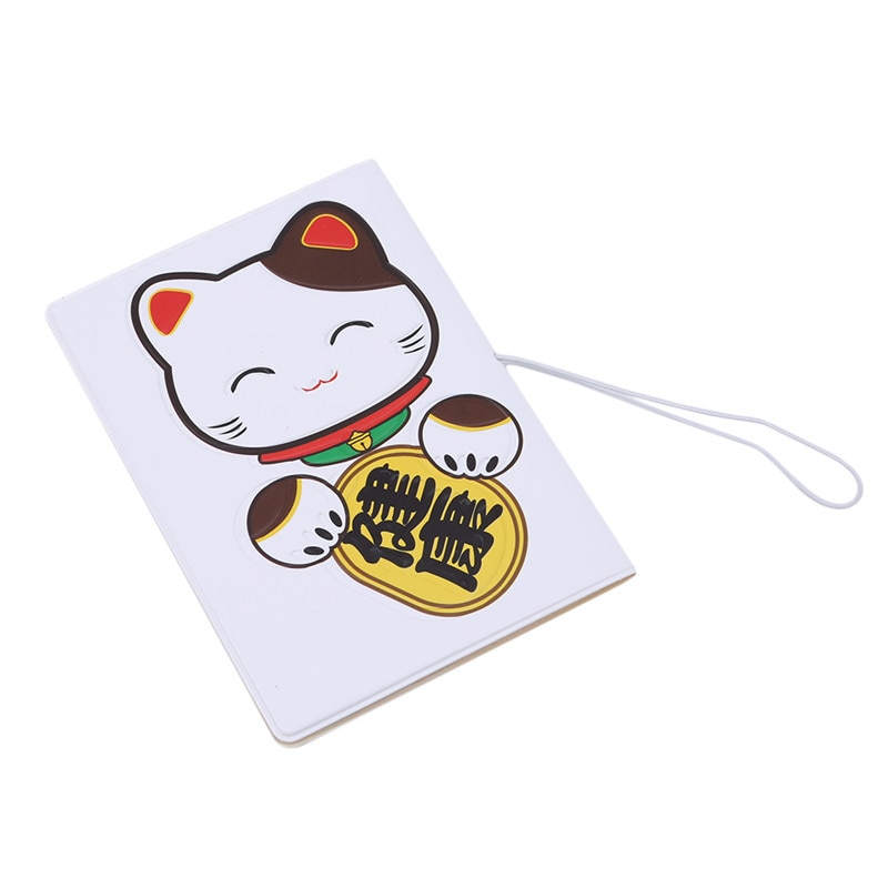 14*10Cm Pvc Lederen Cartoon Lucky Cat Id Card Bag Credit Kaarthouder Reizen 3D Business Porte Carte eenvoudige Paspoort Cover